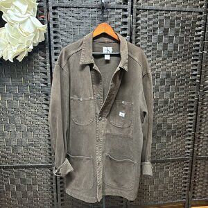 Calvin Klein Vintage Mens Denim Broken Brown Jacket Size XL